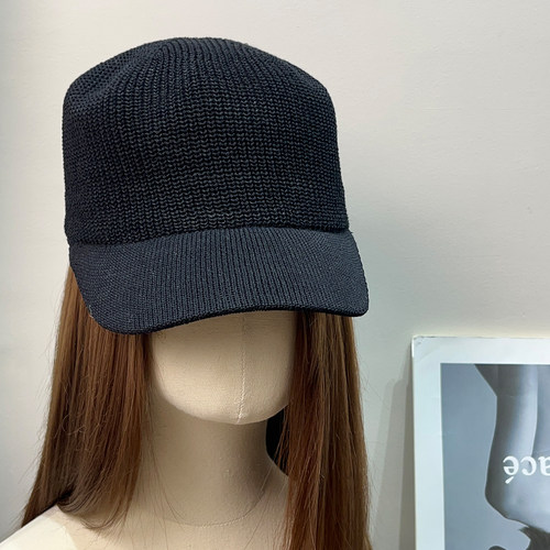 韩版复古平顶棉线针织马术帽女夏遮阳透气百搭显脸小休闲鸭舌帽子