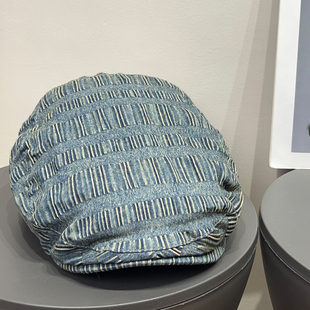 小众复古褶皱反带前进帽女春夏个性 遮阳高级感显脸小贝雷报童帽子