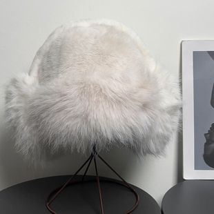 秋冬毛绒渔夫帽女长白山保暖拍照氛围感护耳蒙古帽显脸小公主帽子