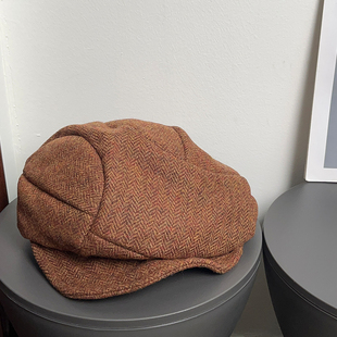 日系复古羊毛呢贝雷帽女秋冬保暖褶皱重工云朵帽显脸小画家帽子潮