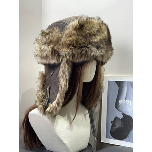 复古新疆那拉提毛绒雷锋帽女秋冬保暖加厚防风护耳户外滑雪帽子男