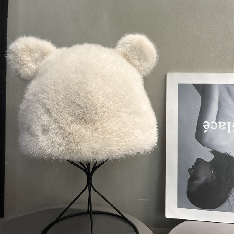 小熊耳朵帽子甜美可爱女生保暖