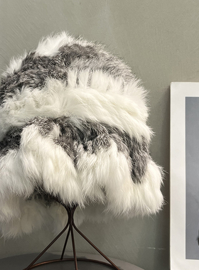 加厚兔毛保暖毛绒渔夫帽女秋冬防寒显脸小针织帽子川西毛毛云朵帽