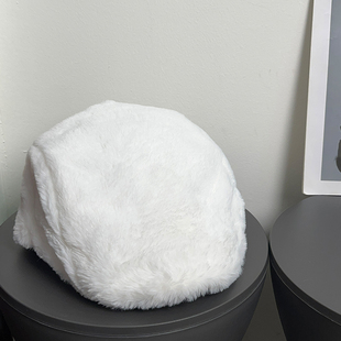 秋冬保暖真兔毛鸭舌前进帽女气质显脸小高级感贝雷帽子韩系报童帽