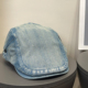 复古做旧磨毛牛仔鸭舌前进帽女春夏百搭遮阳丹宁风显脸小贝雷帽子