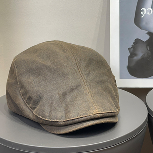 日系复古做旧前进帽女秋冬百搭加深显脸小大头围文艺显白贝雷帽子