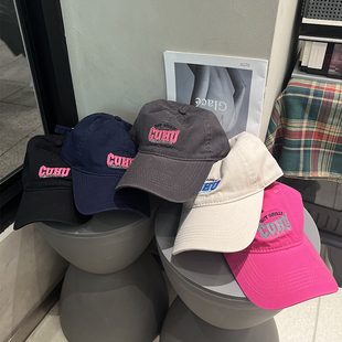 韩版 大头围休闲百搭遮阳鸭舌帽子显脸小 ins纯棉刺绣棒球帽女夏季