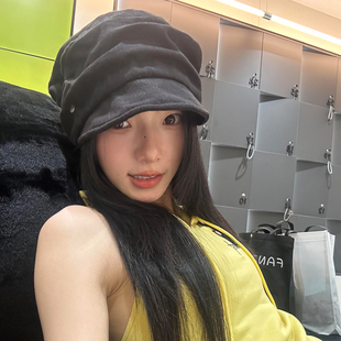 日系复古钢丝褶皱堆堆贝雷帽女秋季 亚麻出游透气百搭显脸小画家帽