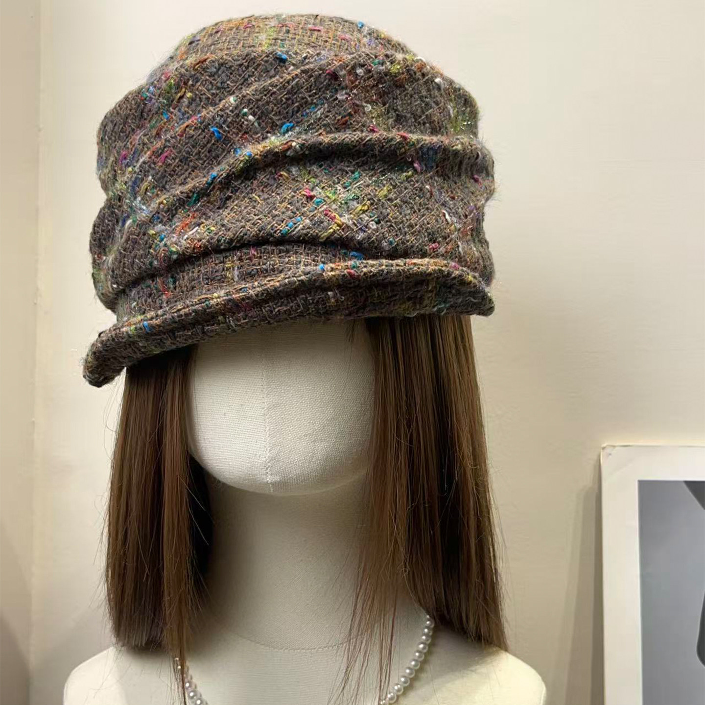 日系复古毛呢褶皱报童帽女秋冬百搭保暖翻檐显脸小文艺贝雷帽子潮