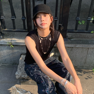 韩系复古骑士马术帽女秋休闲百搭显脸小棉线编织时尚 鸭舌帽子潮