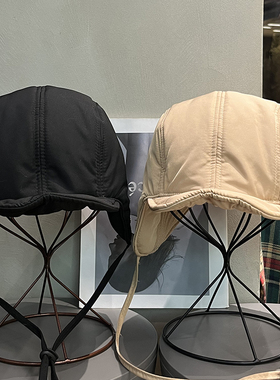 韩版ins黑色刺绣飞行员帽子男女冬保暖滑雪骑车防风护耳雷锋帽潮