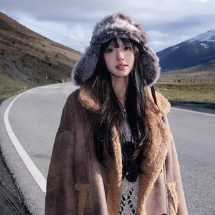 川西复古毛绒雷锋帽女秋冬保暖户外东北雪乡防寒百搭防风护耳帽子