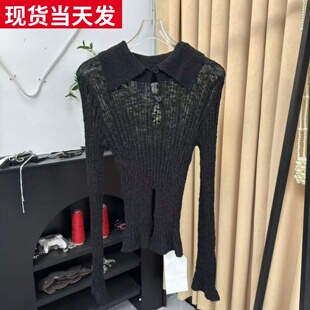 MONA 镂空设计感小众显瘦 毛衣针织衫上衣女小个子 2025春秋新款