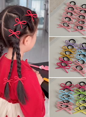 儿童彩色小号蝴蝶结发圈女童发绳红色女皮筋可爱头饰宝宝头绳发饰