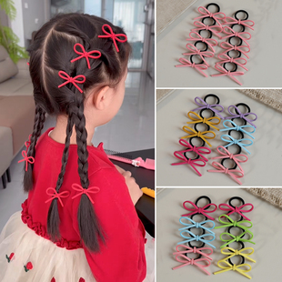 儿童彩色小号蝴蝶结发圈女童发绳红色女皮筋可爱头饰宝宝头绳发饰
