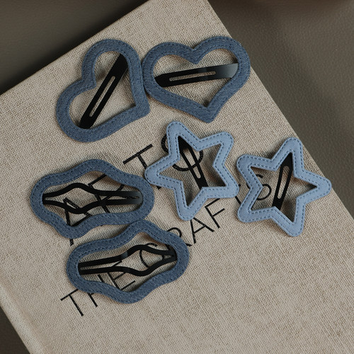 儿童牛仔五角星爱心发夹甜美女孩学生侧边刘海夹碎发BB夹头饰发饰