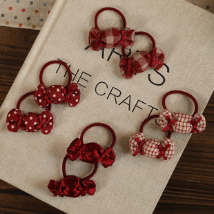 儿童新年甜美布艺糖果发圈女童扎头发马尾不伤发皮筋精美头饰发饰