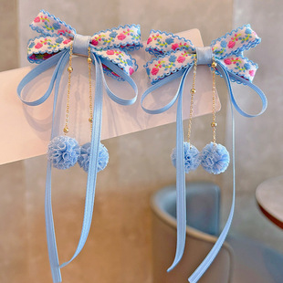 儿童新春甜美粉色系碎花发夹女童刺绣百搭立体刘海夹女童头饰发饰