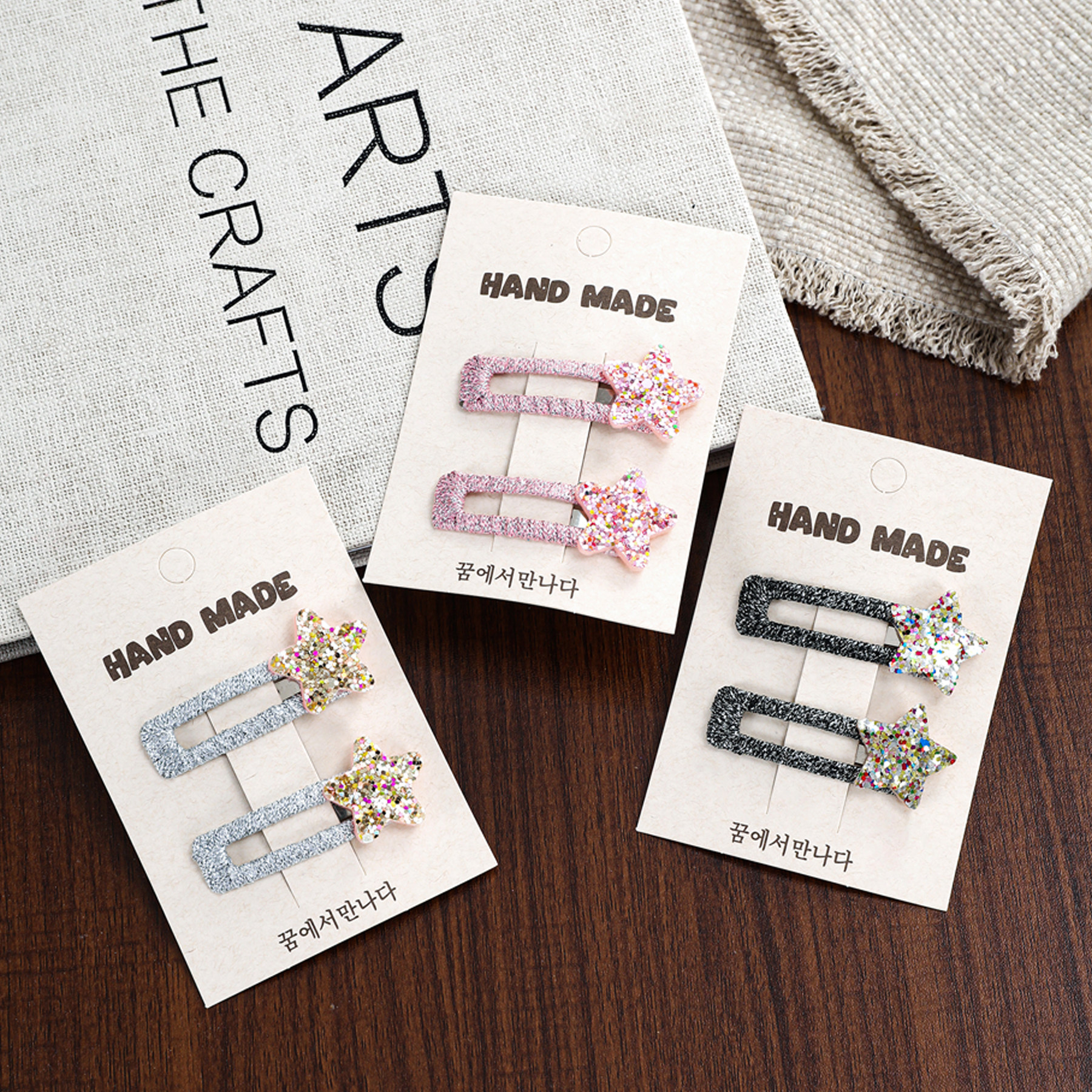 儿童韩系手工发夹可爱小女孩韩国进口新发饰星星同款bb夹头饰发饰