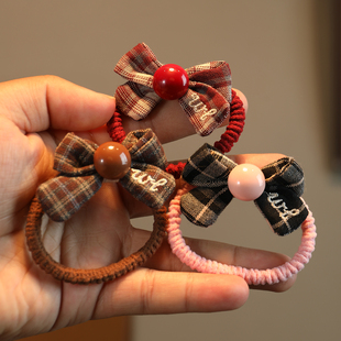 儿童珠珠蝴蝶结发圈扎头发皮筋女童不伤发高弹力耐用发绳头绳发饰