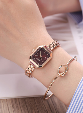 聚利时网红款时尚切割镜面钢带手链手表女学生韩版简约小清新腕表