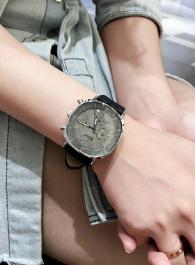 聚利时十大品牌手表女ins风大表盘男霸气女表简约气质情侣女士表