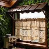 法式 田园风复古碎花荷叶花边拼接蕾丝半遮光卧室卫生间隔断橱柜帘