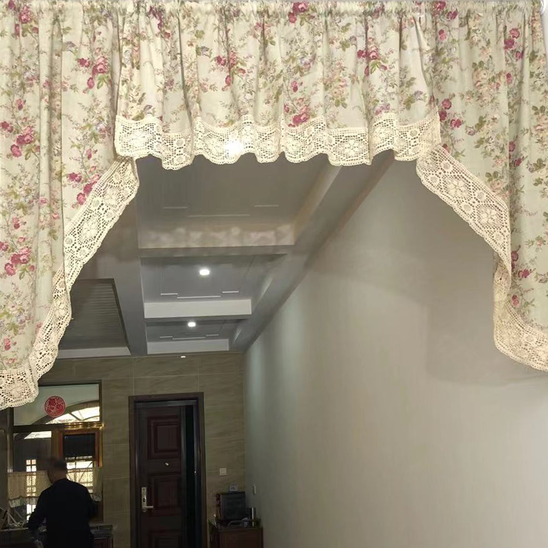 纯棉玫瑰拼接蕾丝田园橱窗