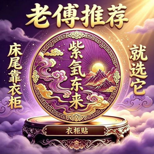 解决床尾有衣柜卧室床头朝西专用亚克力贴自带背胶衣柜贴紫气东来