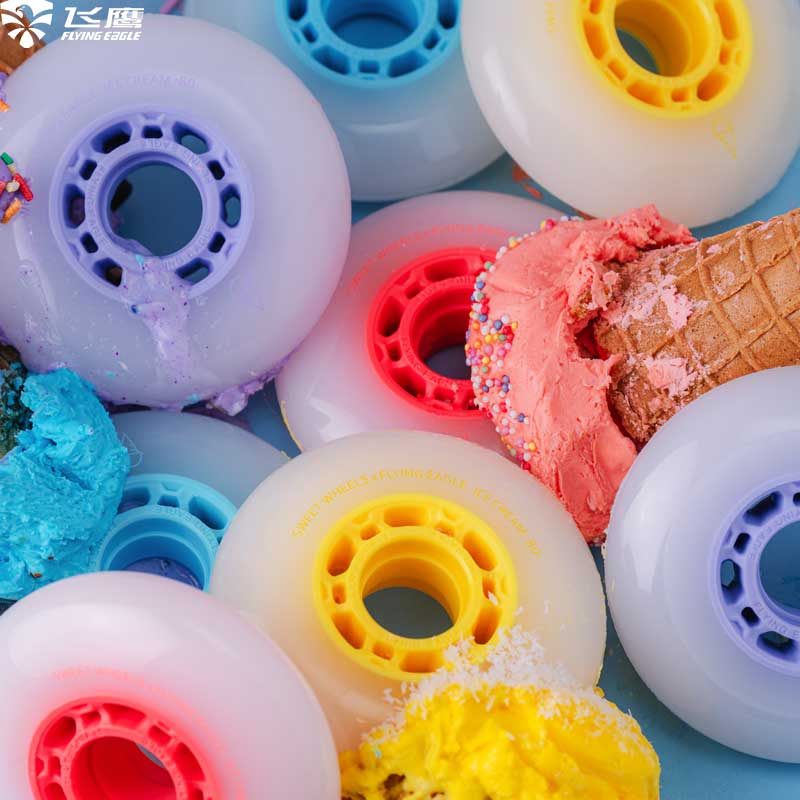 飞鹰轮滑冰淇淋高弹耐磨彩色轮子