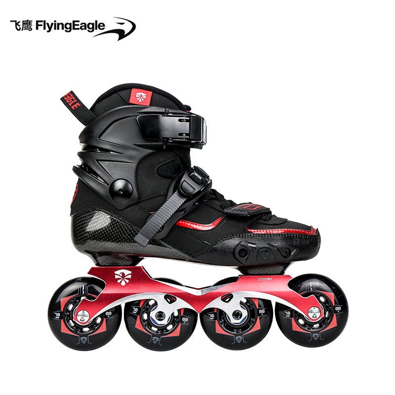 飞鹰轮滑Drift卷福定制碳纤维轮专业滑鞋平花刹车FSK多功能溜冰鞋