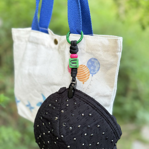 原创设计手工编织户外收纳帽子便携帽子夹户外防丢太阳帽背包挂扣