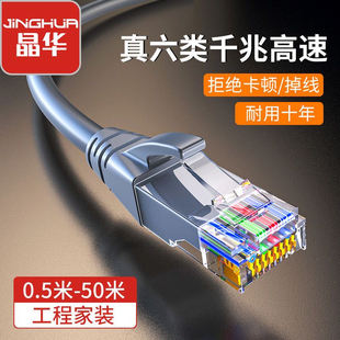 晶华 网线6类千兆家用高速六类路由器线电脑宽带成品网络带水晶头
