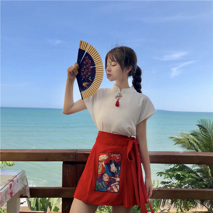 立领短袖显瘦时尚上衣+贴布高腰百褶绑带半身短裙分开拍2019日系|msdalam kategori Butik wanita / wanita, menetapkan/pakaian seragam pelajar/seragam kerja, saman sukan Leisure - dari Buy2taobao.com untuk memberikan perkhidmatan ejen Taobao profesional membeli
