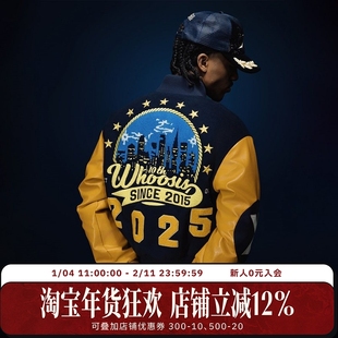 WHOOSIS（不知其名）十周年限定拼撞毛呢拼皮棒球服外套秋冬男女