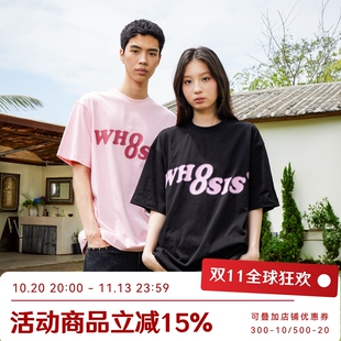 WHOOSIS（不知其名）新配色幻影大logo短袖t恤夏季男女校潮情侣装