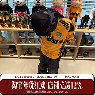 WHOOSIS（不知其名）绣章结构拼接足球服长袖休闲宽松美式街头男