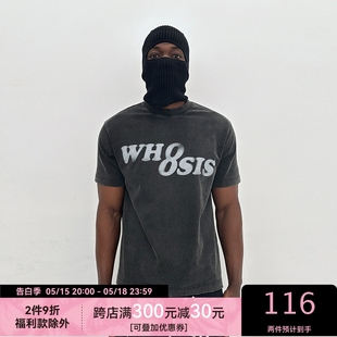 t恤水洗做旧美式 幻影LOGO短袖 复古夏男女现货 不知其名 WHOOSIS