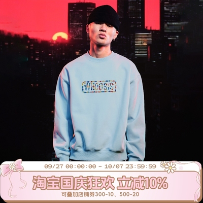 WHOOSIS糖果烫珠logo圆领卫衣