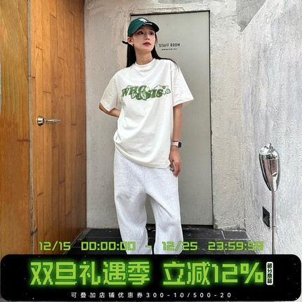 WHOOSIS（不知其名）秋海棠logo短袖t恤夏季简约百搭清新男女休闲