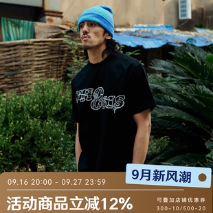 WHOOSIS（不知其名）蛛网logo短袖t恤男女情侣宽松休闲百搭美式潮