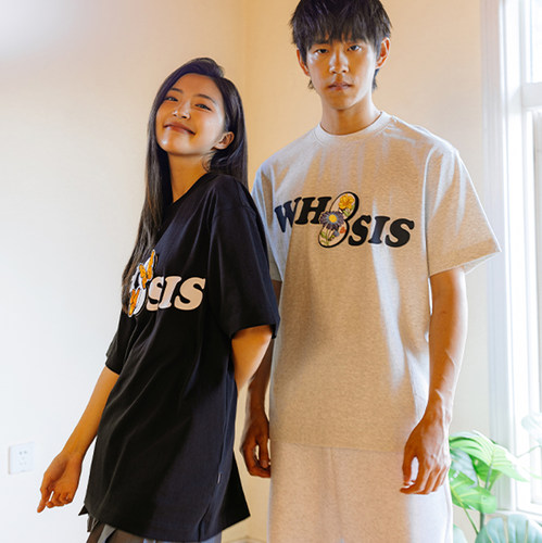 WHOOSIS（不知其名）魔术贴系列短袖t恤简约夏季男女赠4款魔术贴