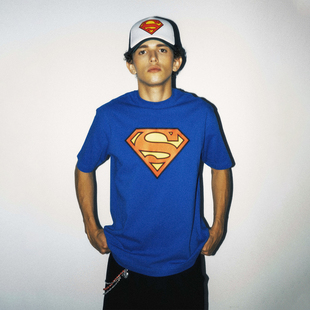 T恤动漫美式 超人logo发泡短袖 WHOOSIS 男款 超人SUPERMAN联名