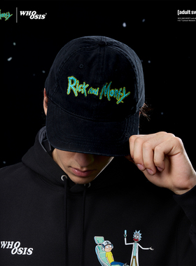 【Rick and Morty官方联名】WHOOSIS 基础logo刺绣软顶水洗弯檐帽