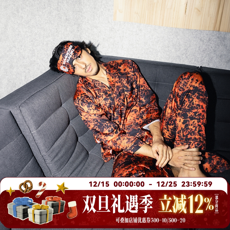 WHOOSIS RADIO 家居套装睡衣睡裤眼罩拖鞋男女情侣美式嘻哈国潮