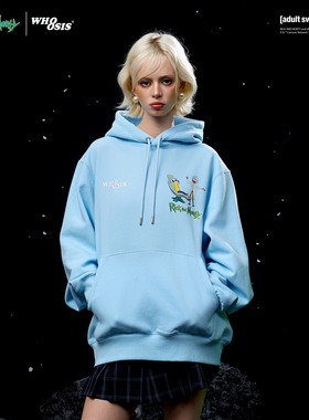 【Rick and Morty官方联名】WHOOSIS 人物刺绣帽衫卫衣卡通校园男