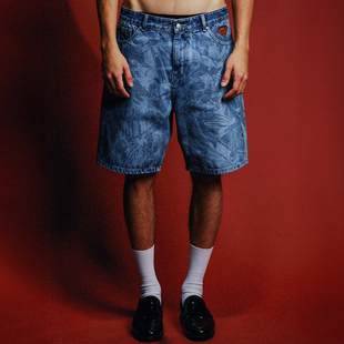 牛仔短裤 超人漫画烧花水洗美式 WHOOSIS 子男 超人SUPERMAN联名