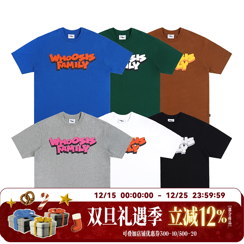 WHOOSIS卡通FAMILY短袖T恤