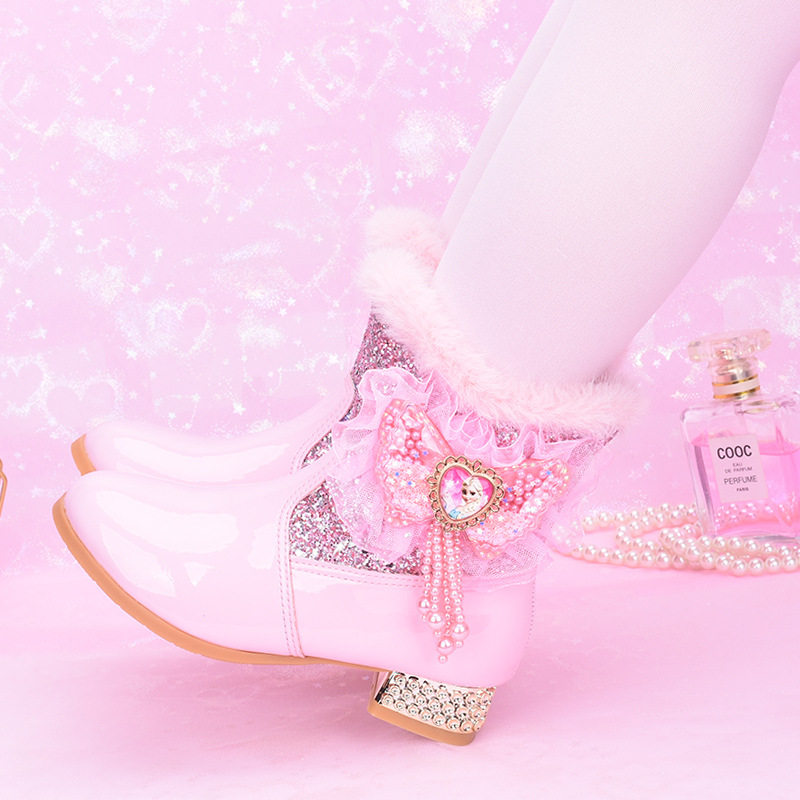 女童马丁靴2026秋冬款新款儿童靴子女孩短靴冬季加绒二棉靴高跟靴