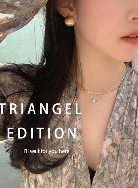 Triangel  法式简约拉丝半球耳钉通勤设计小众气质感耳饰耳环磨砂